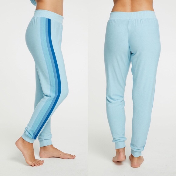 blue striped joggers